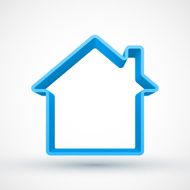 Blue house outline