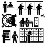 Bank Business Finance Worker Staff Pictogram