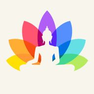 Buddha sitting on a lotus background