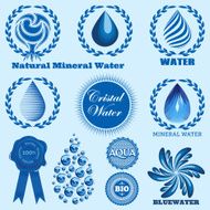 set of icons on the theme water