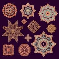 Set of oriental decorative rosettes N2