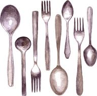 set of different spoons and forks N2