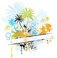 Grunge palm background N2