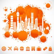 Orange city background