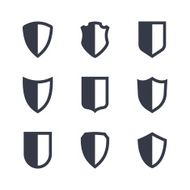 Shield frames simple icons set N3