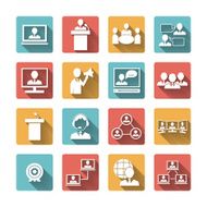 Business People Meeting Icons Set N2