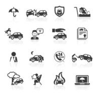 Car Accident &amp; Insurance Icons