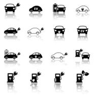 Electric vehicle icon set