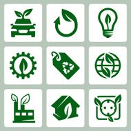 Vector ecology icons set