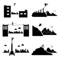 Extreme Sports Pictogram Icon Cliparts Set 1
