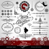 Christmas and New Year decorative vector set
