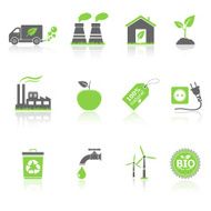 Ecology icons with reflection N2