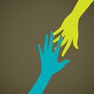 Helping hand support care or charity concept