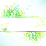 Spring Frame with Leaves and Birds