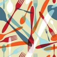 Cutlery transparent silhouette pattern background N2