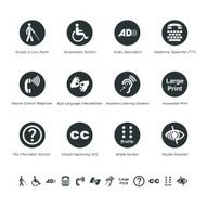 Disability Access Silhouette Icons N2