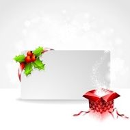 Holiday illustration on a Christmas theme with gift