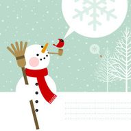 Winter Let&acute;s it snow Snowman and cardinal