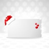 Vector illustration on a Christmas theme with Santa Claus cap