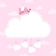 Cupid bird St Valentine&acute;s card illustration vector N2