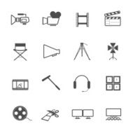 filming tool Icons movie vector