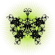 vintage flowers butterfly N2