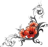 Floral corner pattern N2
