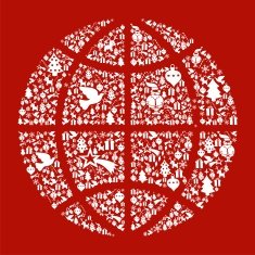 Christmas globe map concept