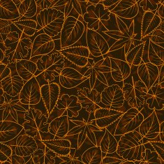 contour autumn gold leaf seamless