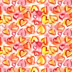 Watercolor hearts N14