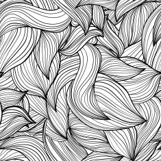 monochrome seamless abstract hand-drawn wave N2