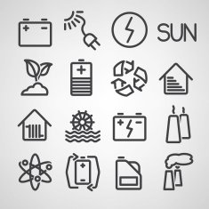 Energy and resource icon set N12
