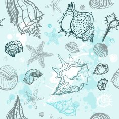 Sea background Hand drawn vector illustration N10