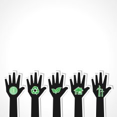 United for ecology concept with hands N2