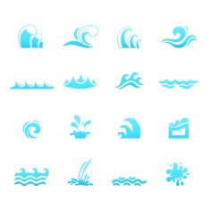 water wave icons vector eps10 N2