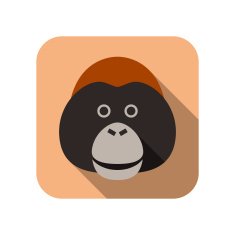 animal gorilla face flat icon N3
