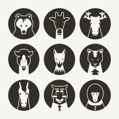Set of stylized animal avatar