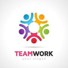 Teamwork Concept With Vector People Symbols