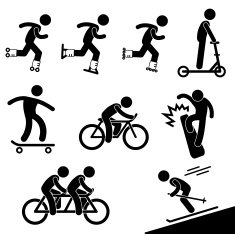 Skating and Riding Activity Pictogram