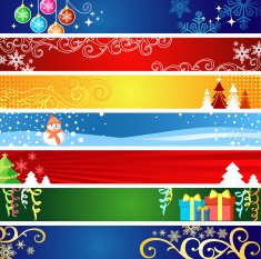 Christmas banners with space for internet page
