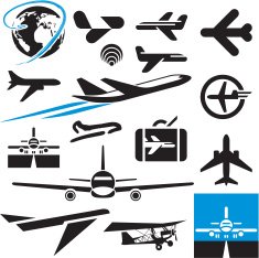Airplane icons Plane