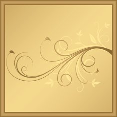 abstract floral golden frame