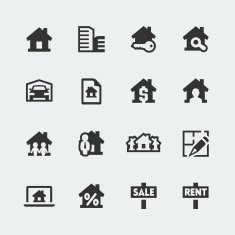 Vector real estate mini icons set