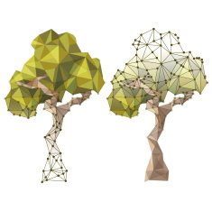 trees in low poly style