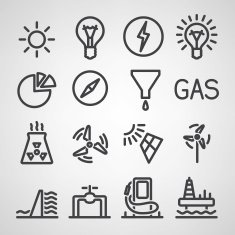 Energy and resource icon set N14