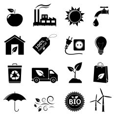 Ecology and environment icon set