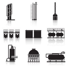 icons oil refinery pipelines tanks petrol gas