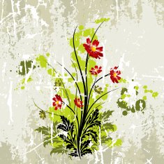 Abstract Grunge Floral Background N22