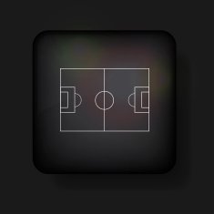 Vector football field icon on black Eps10