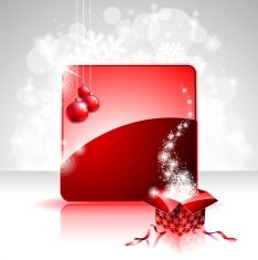 Holiday illustration on a Christmas theme with gift box N2